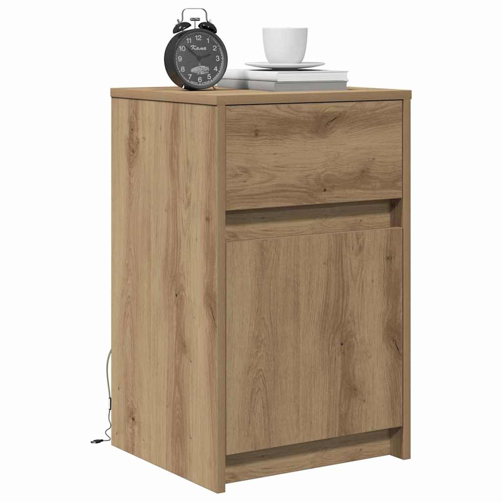 LED Nattbordskap artisan eik 38 x 34 x 61 cm Konstruert tre