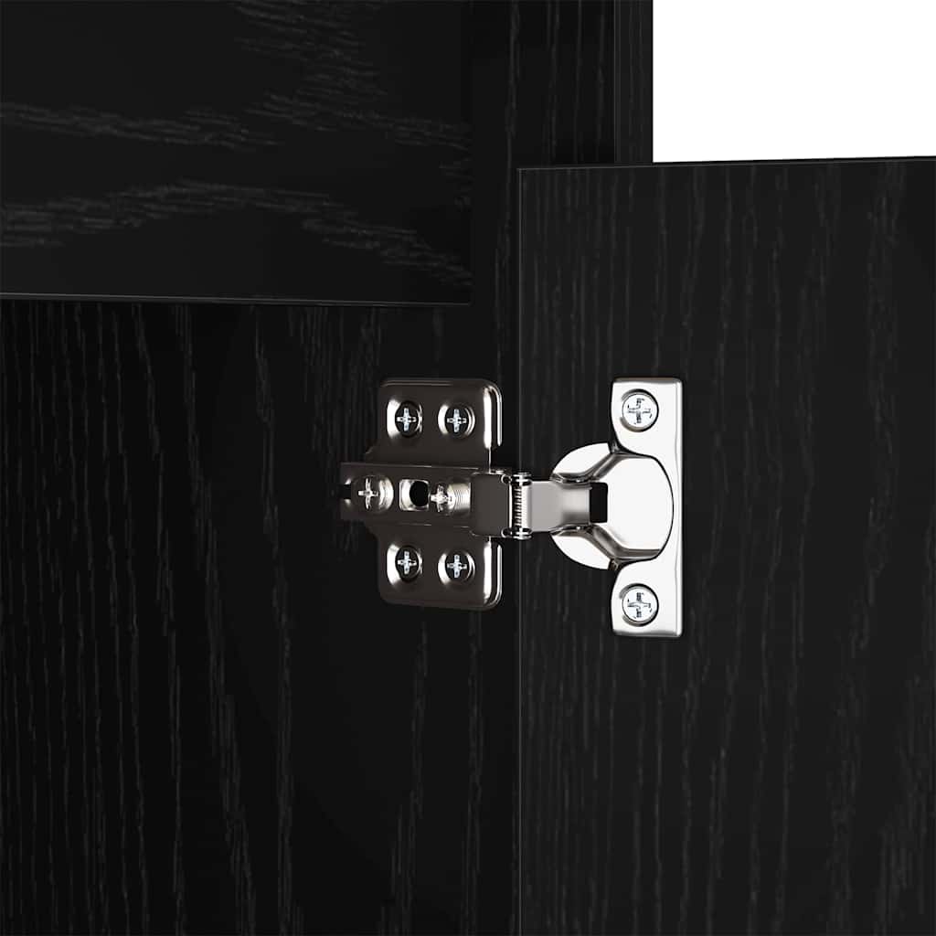LED Nattbordskap 2 pcs Svart eik 38 x 34 x 61 cm Konstruert tre