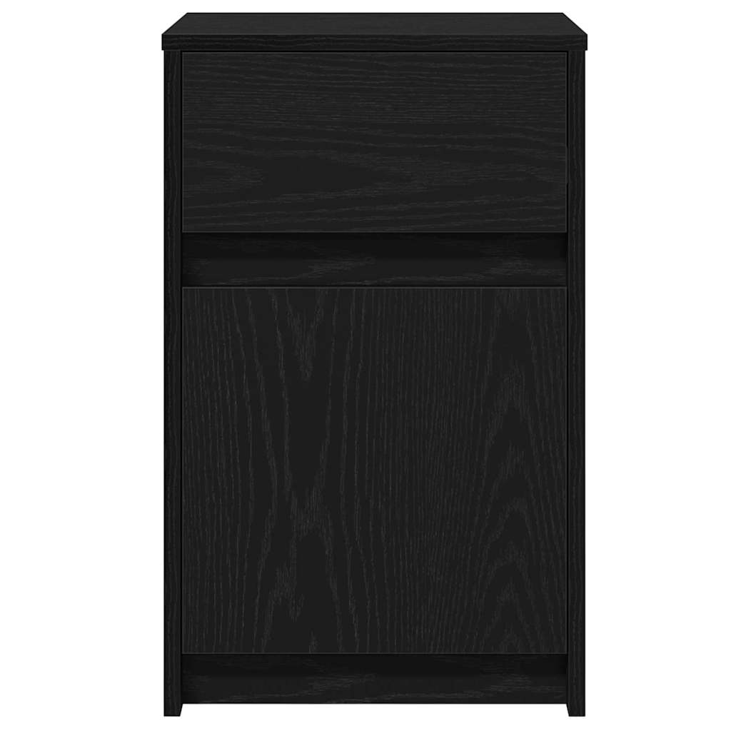 LED Nattbordskap 2 pcs Svart eik 38 x 34 x 61 cm Konstruert tre