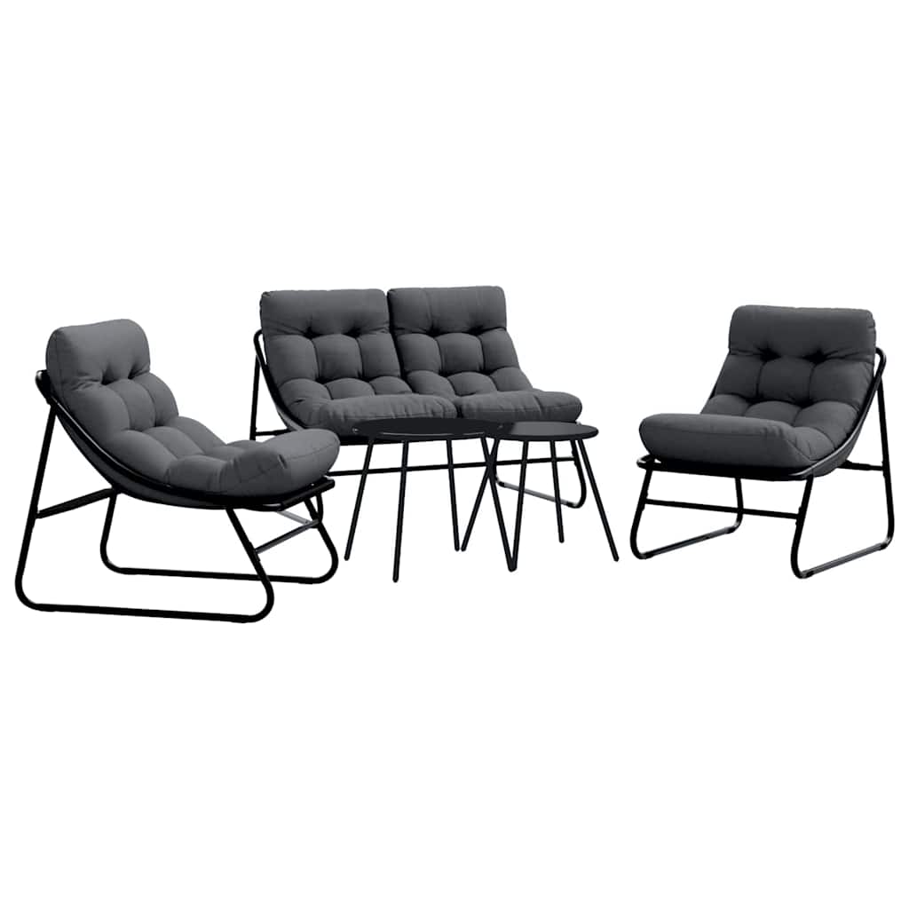 Hage Spisegruppe 5 pcs Svart Stål