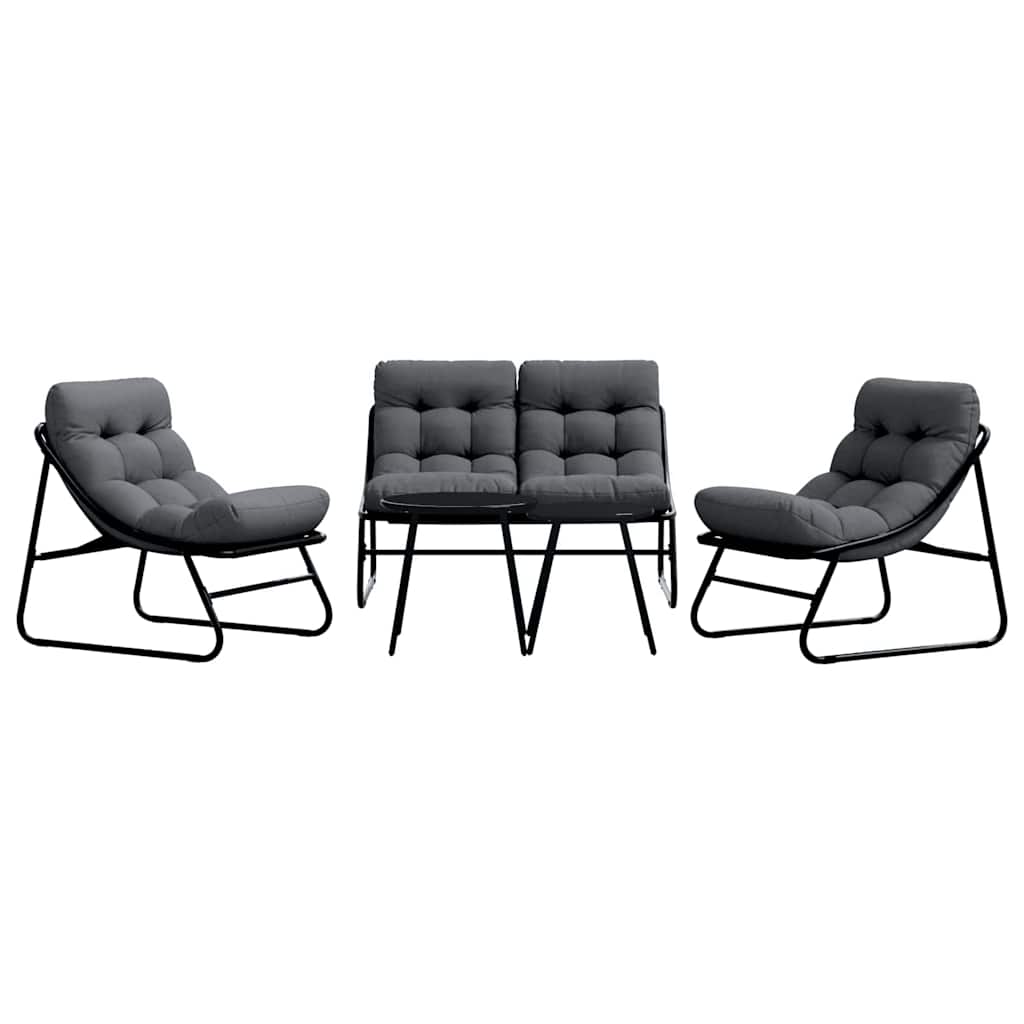 Hage Spisegruppe 5 pcs Svart Stål