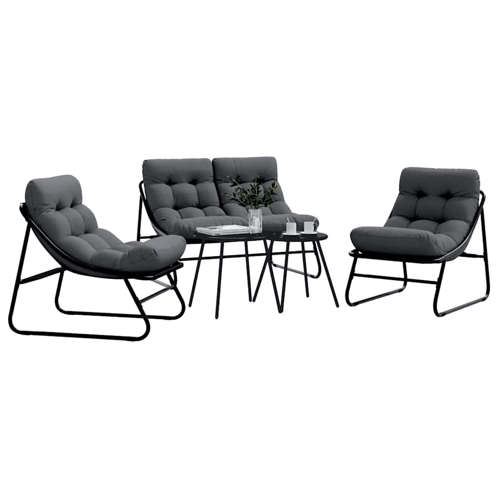 Hage Spisegruppe 5 pcs Svart Stål