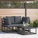 Hagesofa Set 3 pcs Svart Metall