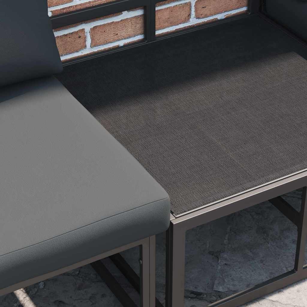 Hagesofa Set 5 pcs Svart Metall