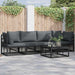 Hagesofa Set 5 pcs Svart Metall