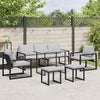 Hagesofa Set 6 pcs Svart Stål