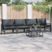 Hagesofa Set med pute 5 pcs Svart Stål