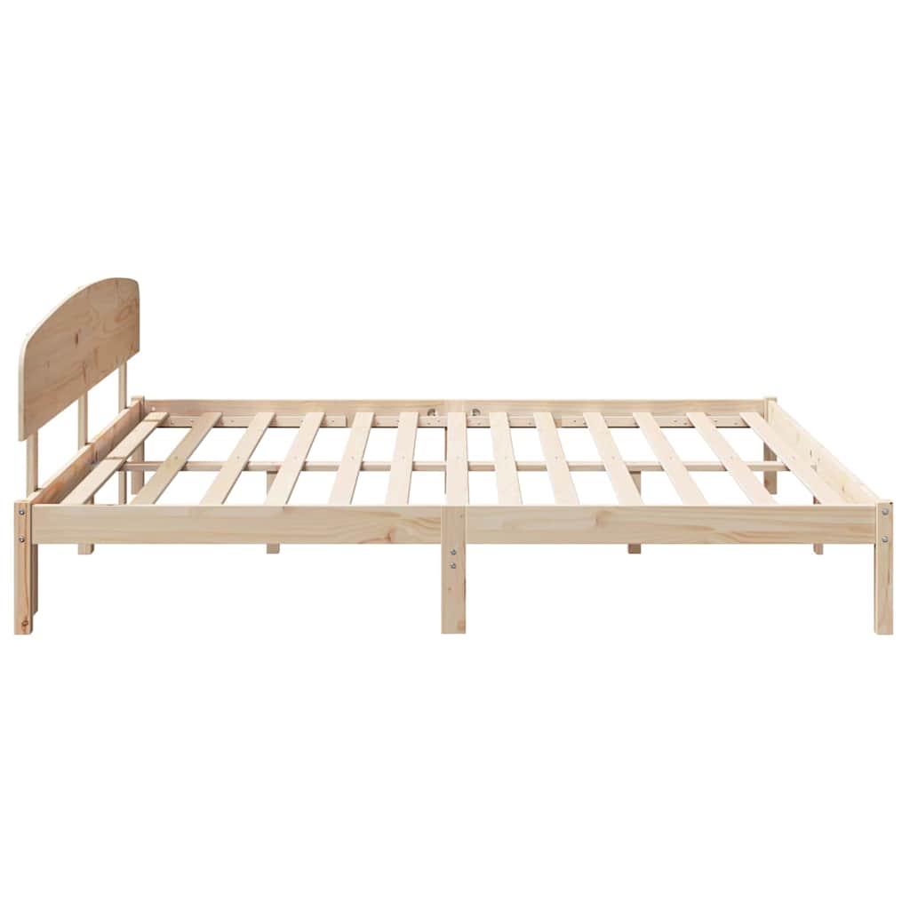 Sengestamme med hodegjerde Brun 180 x 200 cm Massivt furutre