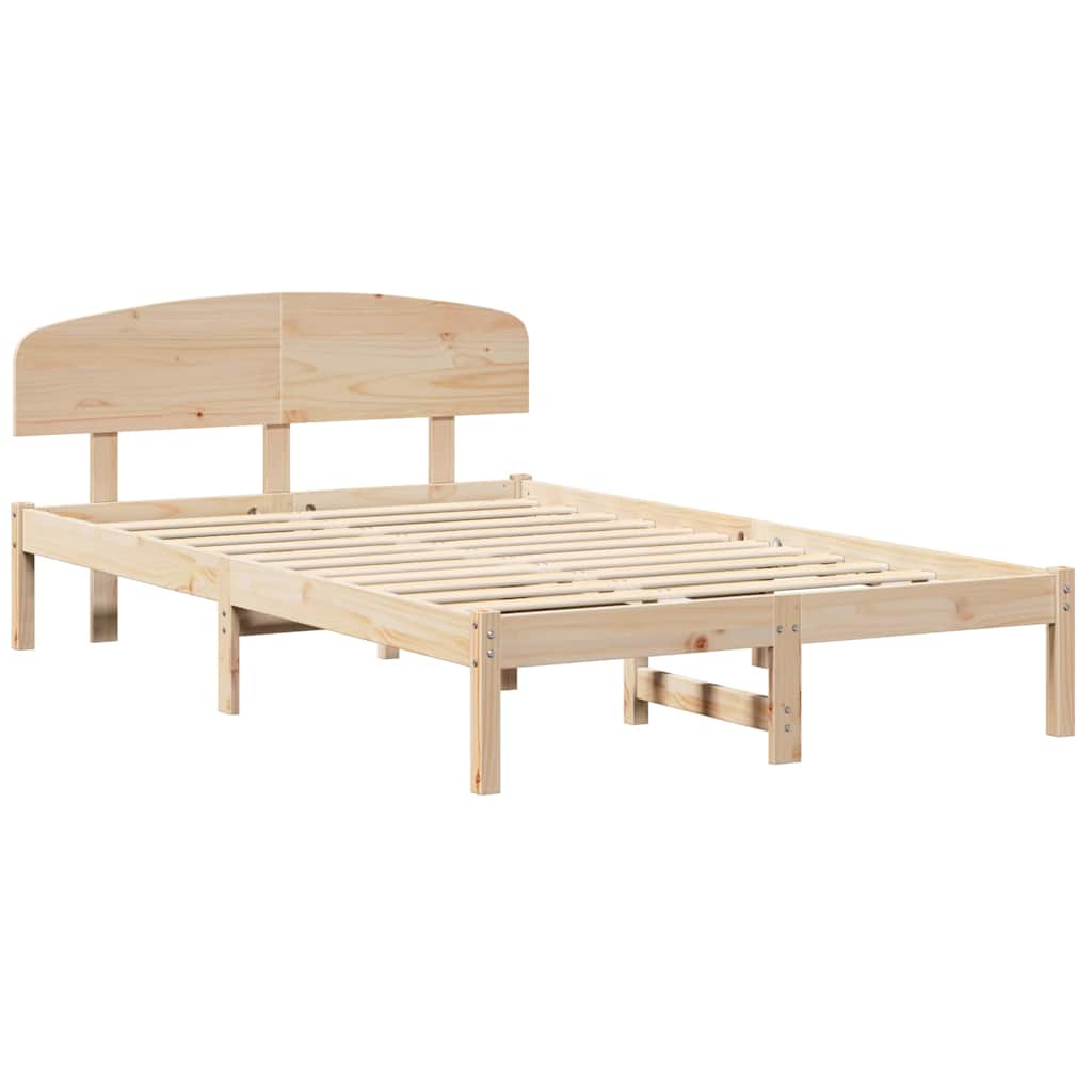 Sengestamme med hodegjerde Brun 120 x 190 cm Massivt furutre
