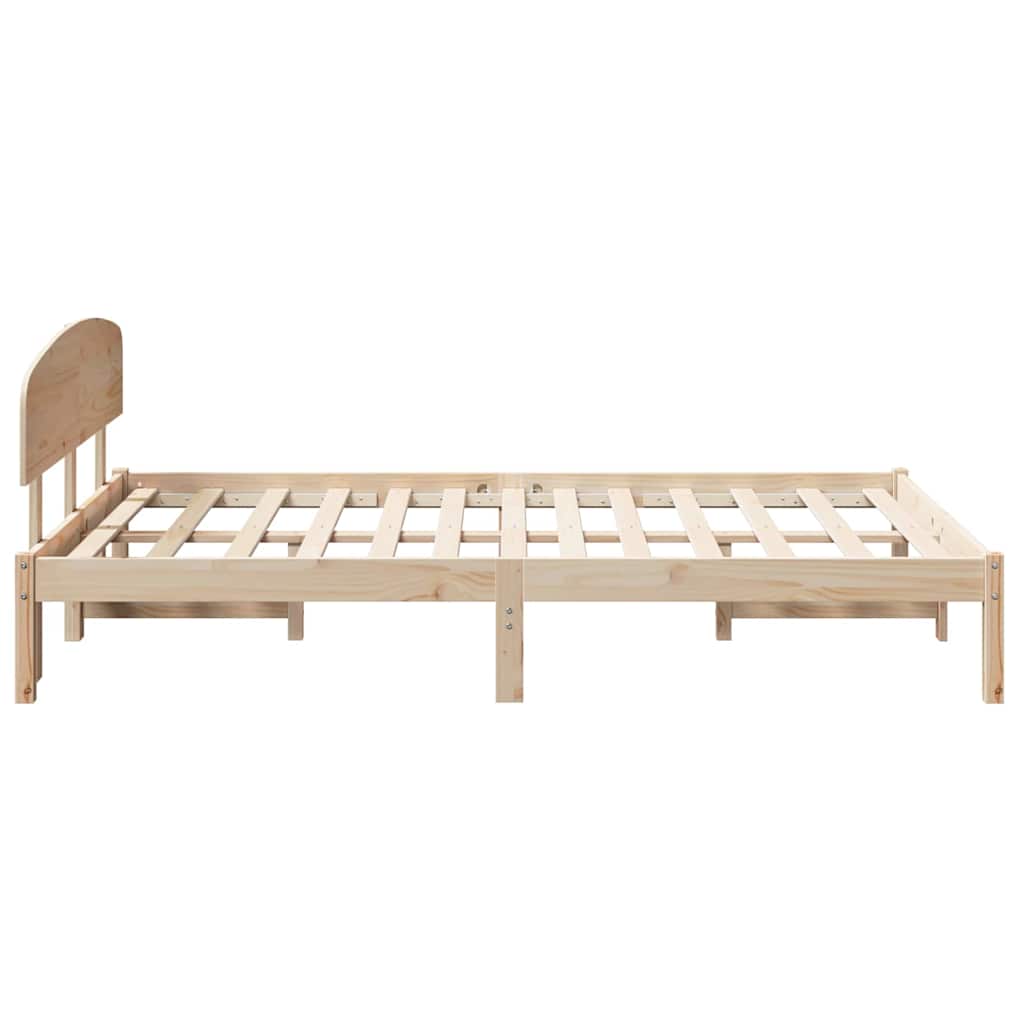 Sengestamme med hodegjerde Brun 120 x 190 cm Massivt furutre