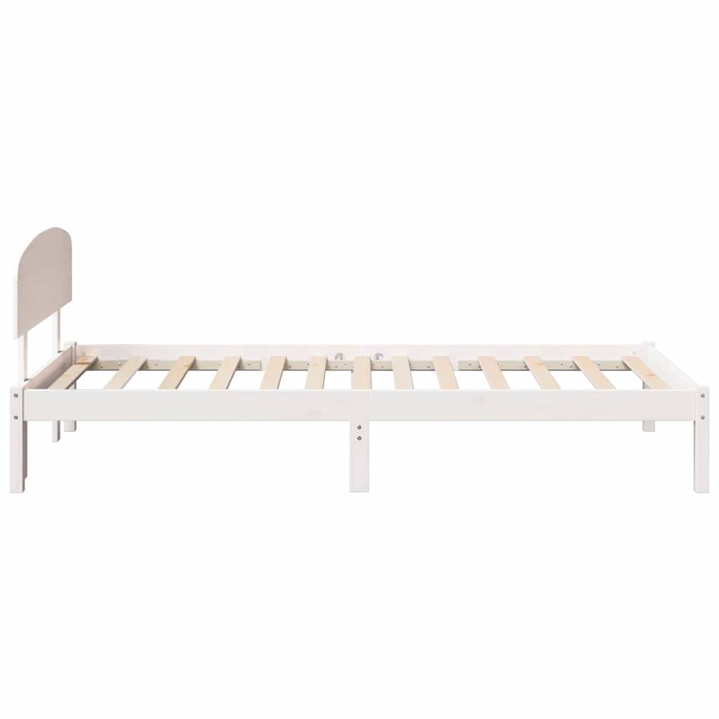 Sengestamme med hodegjerde Hvit 90 x 200 cm Massiv furu