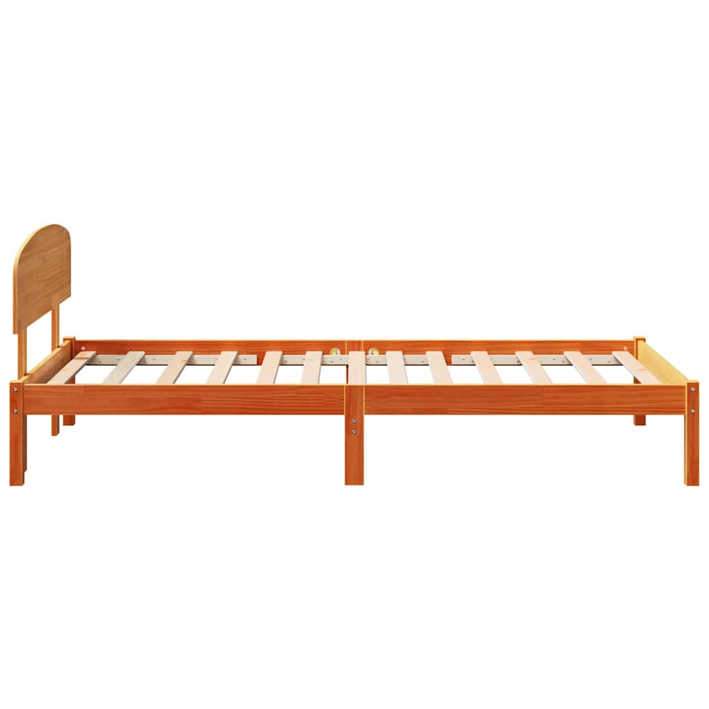 Sengestamme med hodegjerde Brun 90 x 200 cm Massivt furutre