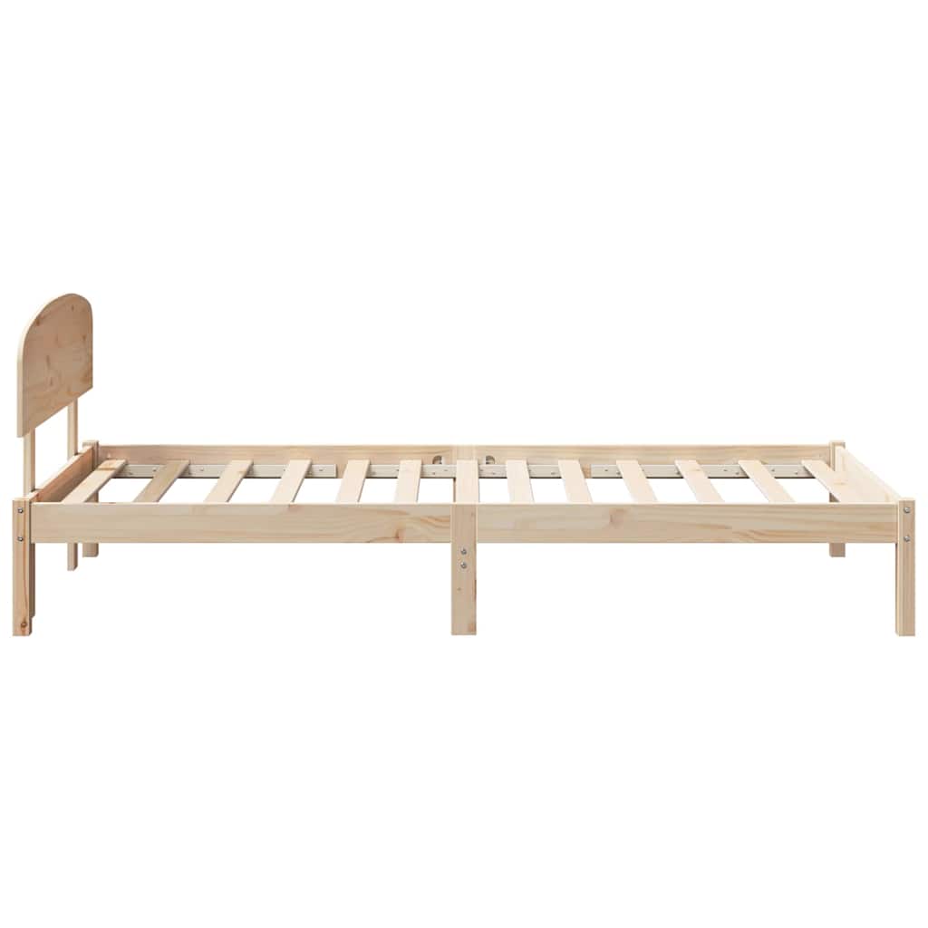 Sengestamme med hodegjerde Naturlig 75 x 190 cm Massiv furu