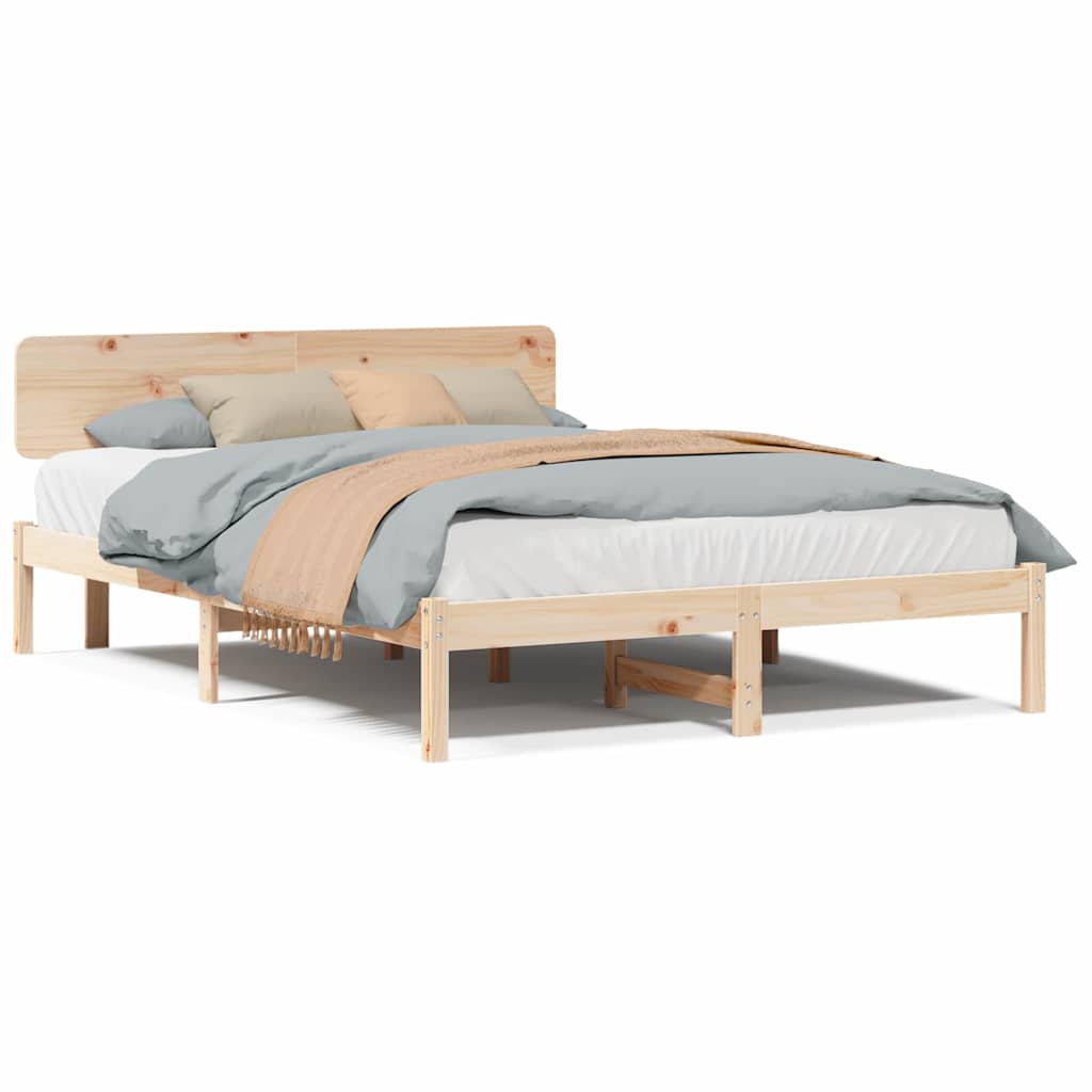 Sengestamme med hodegjerde Naturlig 200 x 200 cm Heltre furu