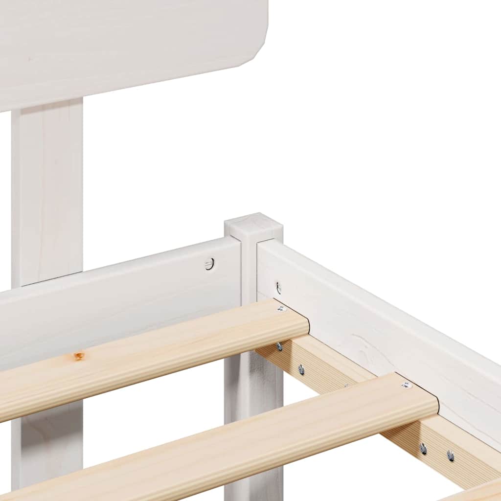 Sengestamme med hodegjerde Hvit 120 x 190 cm Massiv furu