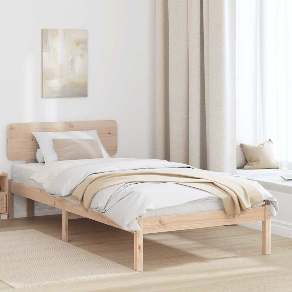 Sengestamme med hodegjerde Naturlig 100 x 200 cm Massiv furu