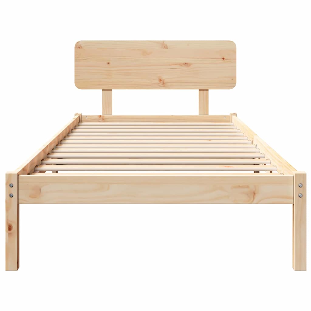 Sengestamme med hodegjerde Naturlig 100 x 200 cm Massiv furu