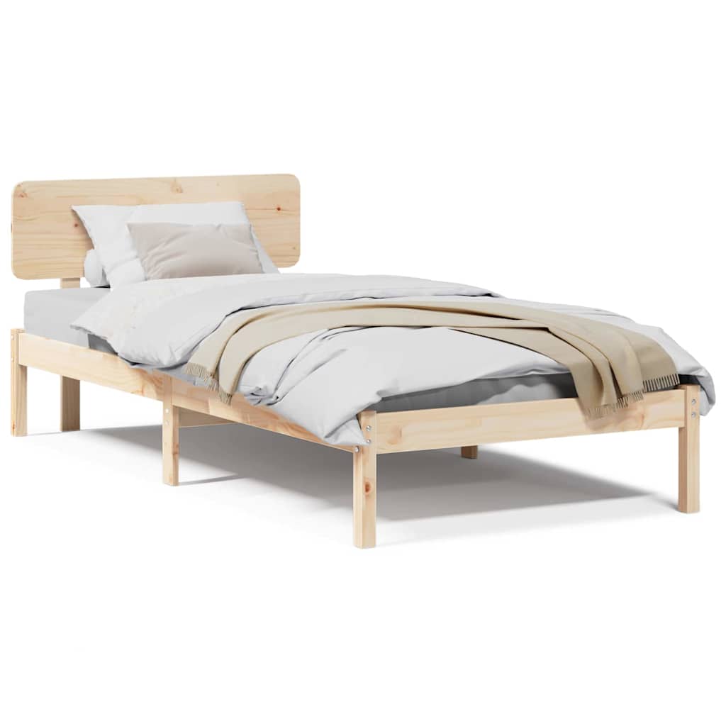 Sengestamme med hodegjerde Naturlig 90 x 200 cm Heltre furu