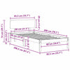 Sengestamme med hodegjerde Hvit 80 x 200 cm Heltre furu