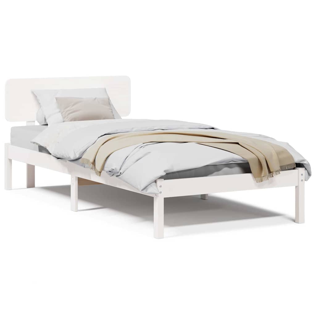 Sengestamme med hodegjerde Hvit 80 x 200 cm Heltre furu