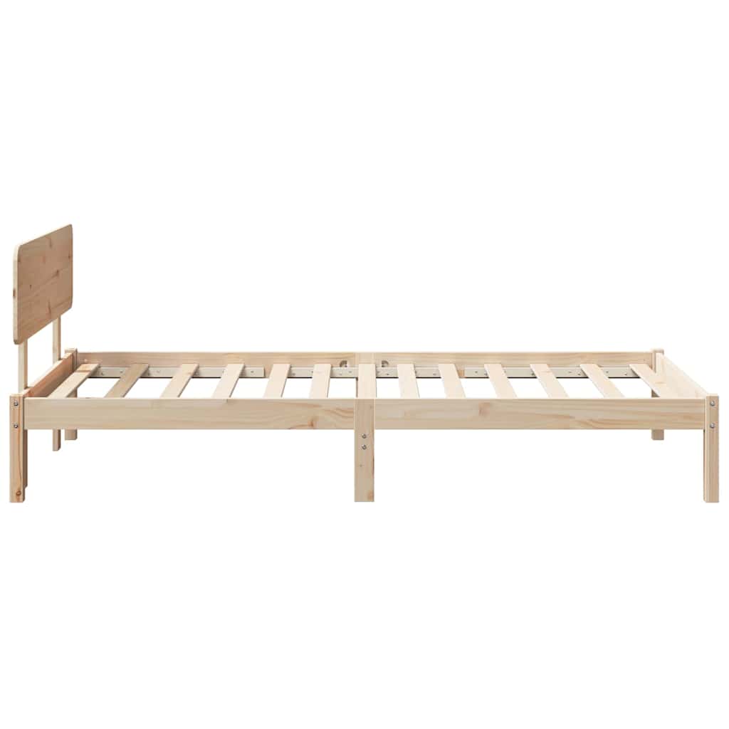 Sengestamme med hodegjerde Naturlig 90 x 190 cm Massiv furu