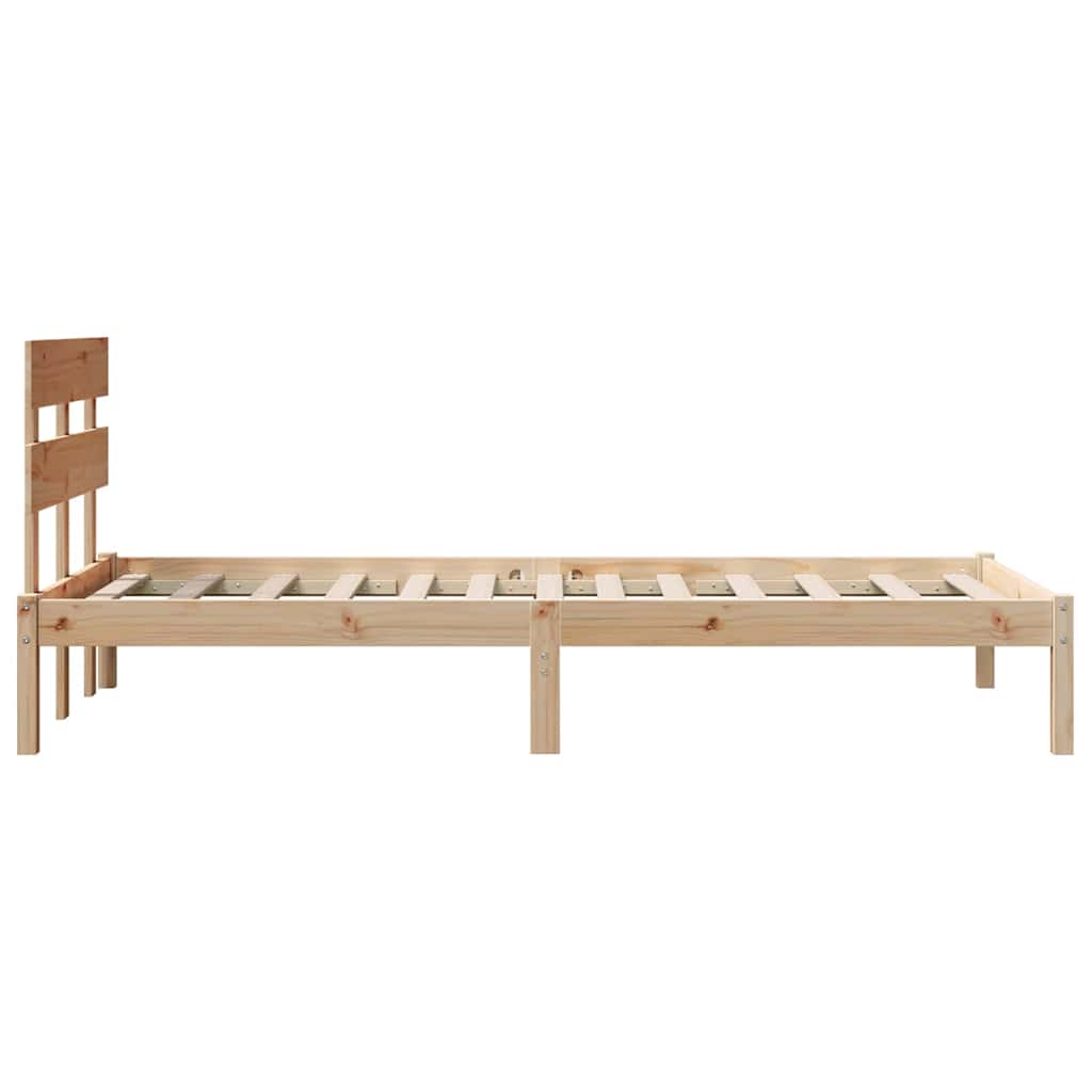 Sengestamme med hodegjerde Brun 80 x 200 cm Massivt furutre