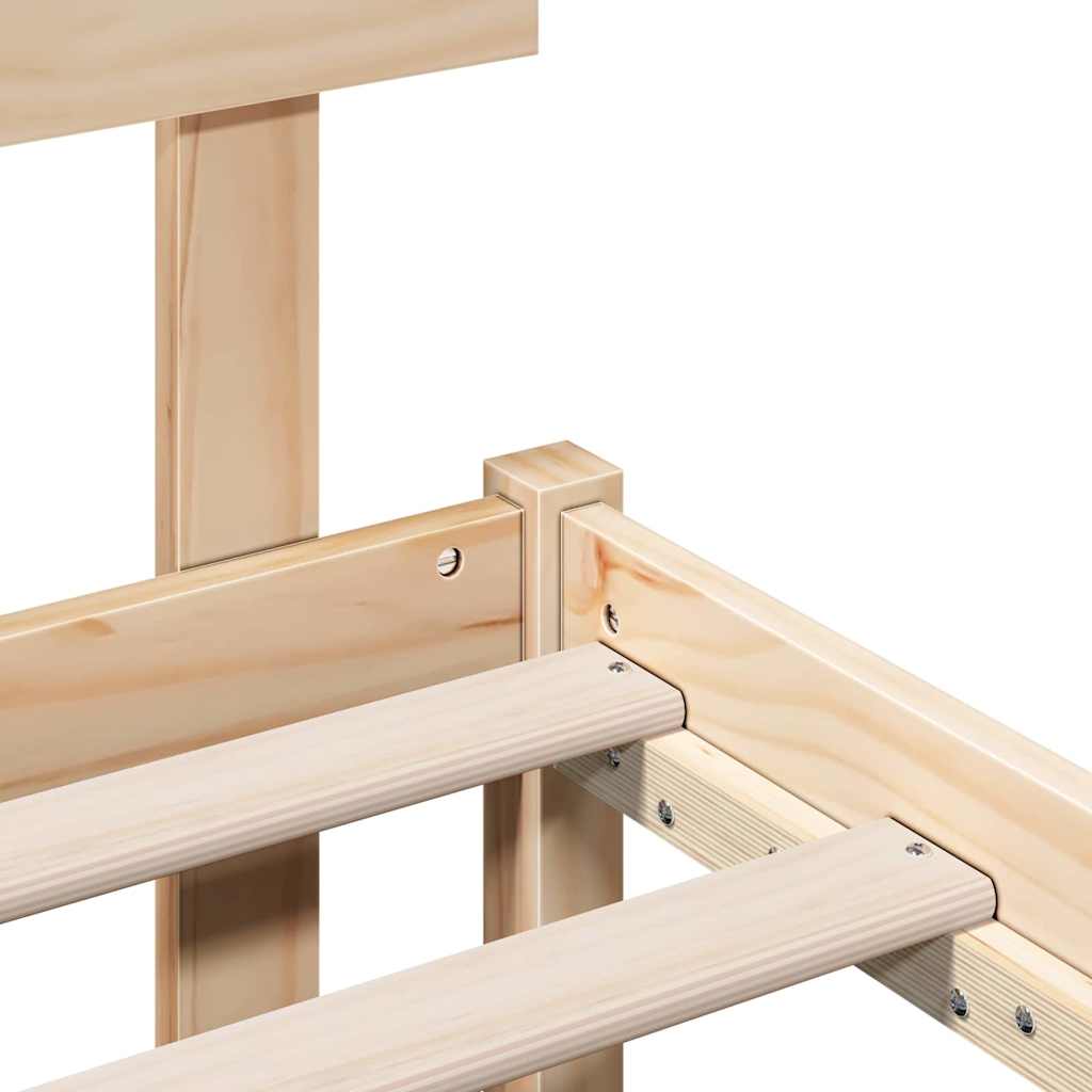 Sengestamme med hodegjerde Brun 100 x 200 cm Massivt furutre