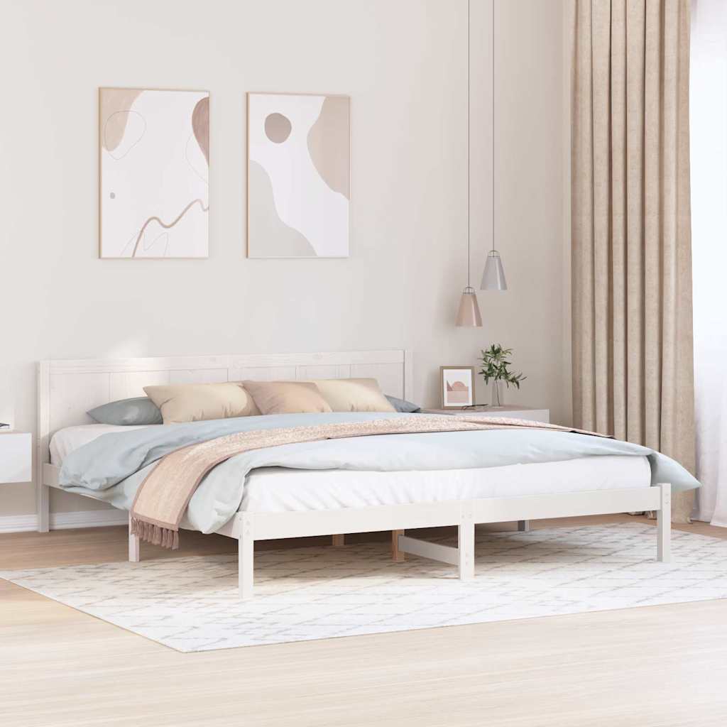Sengestamme Hvit 200 x 200 cm Massivt furutre