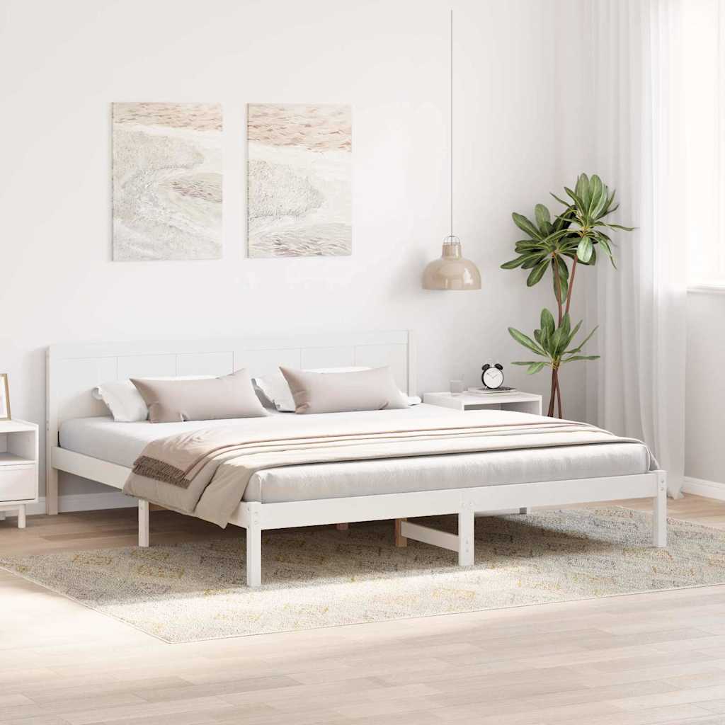 Sengestamme Hvit 200 x 200 cm Massivt furutre