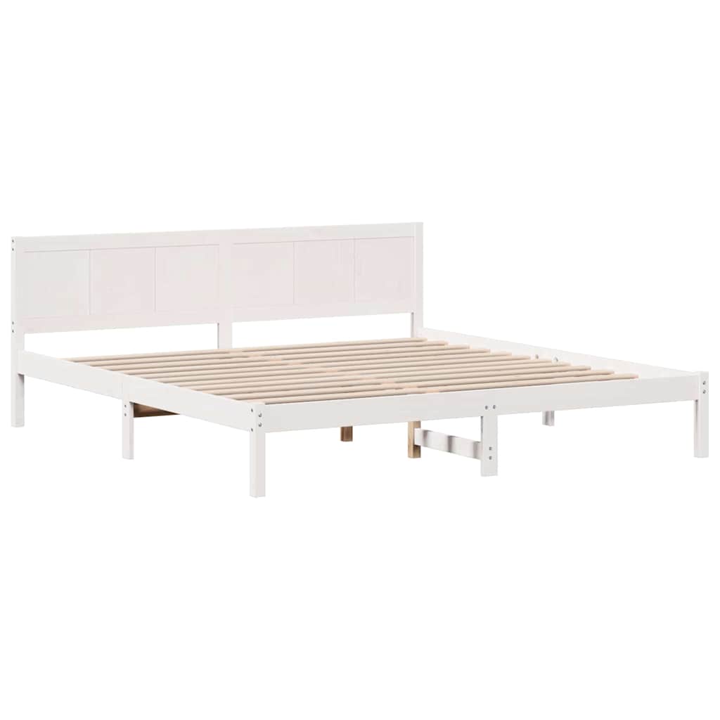 Sengestamme Hvit 200 x 200 cm Massivt furutre