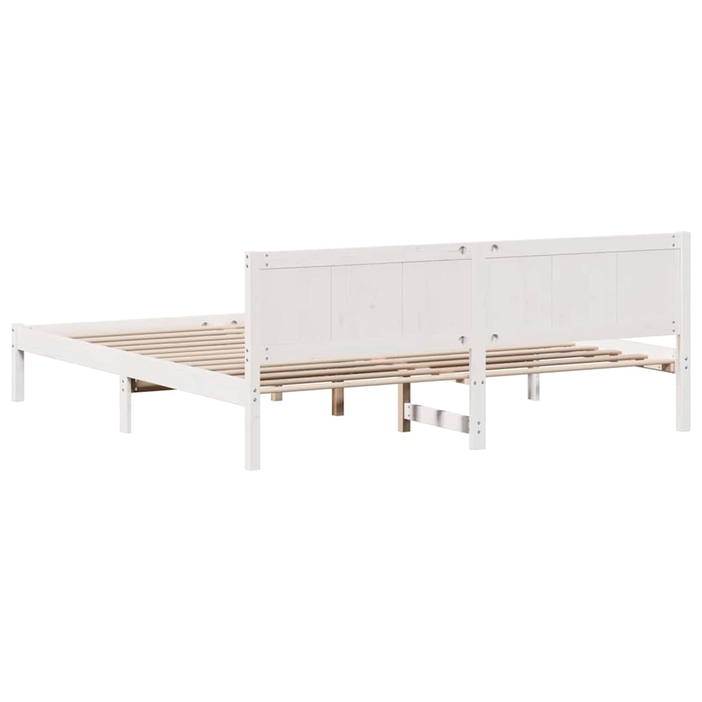 Sengestamme Hvit 200 x 200 cm Massivt furutre