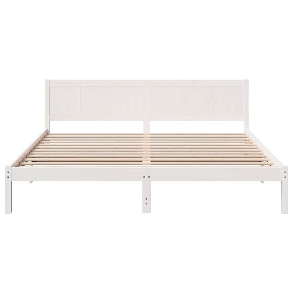 Sengestamme Hvit 200 x 200 cm Massivt furutre
