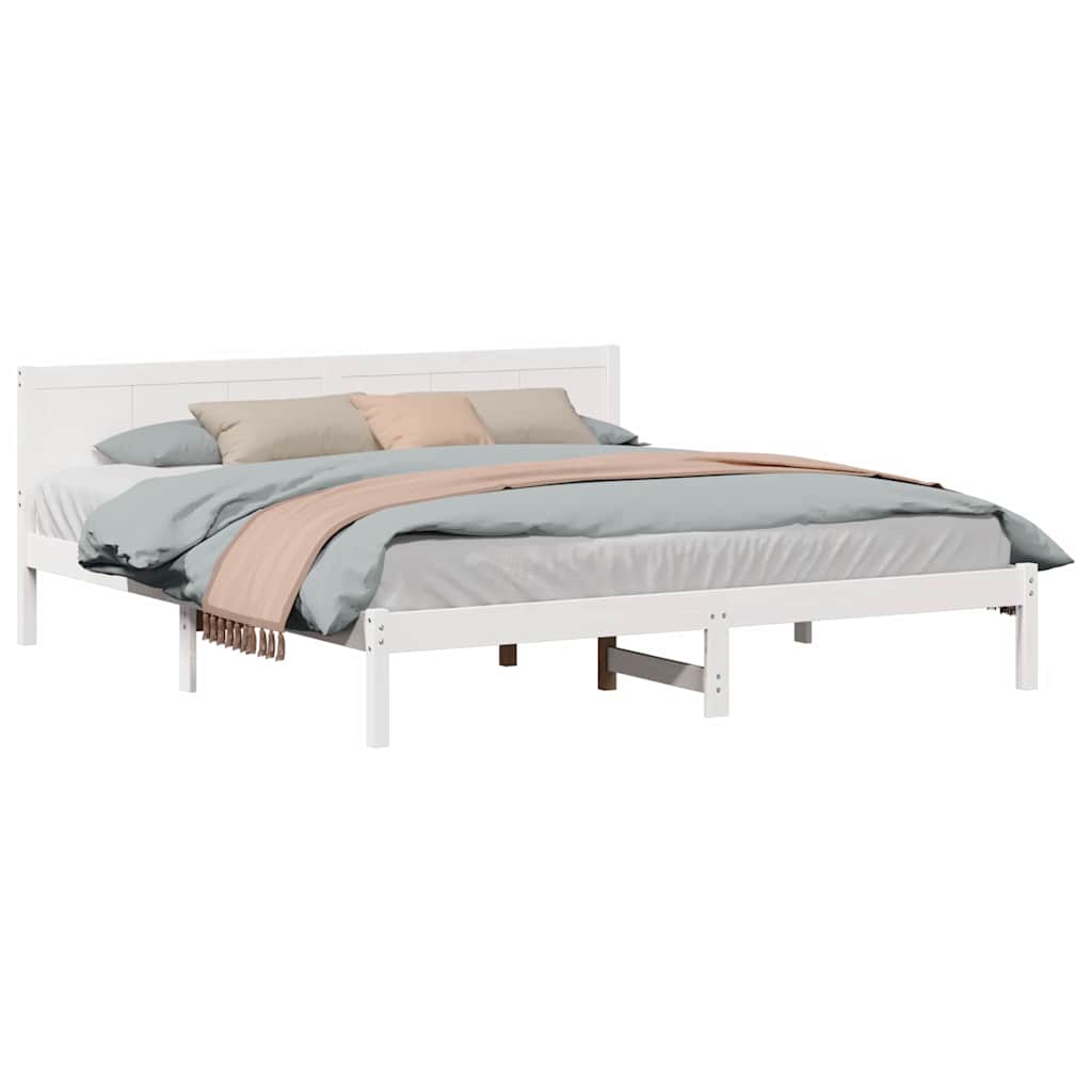 Sengestamme Hvit 200 x 200 cm Massivt furutre