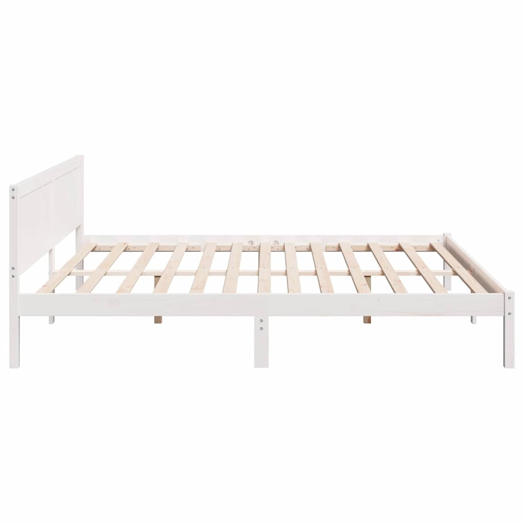 Sengestamme Hvit 200 x 200 cm Massivt furutre