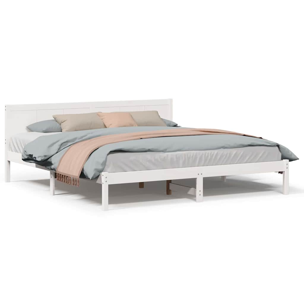 Sengestamme Hvit 200 x 200 cm Massivt furutre