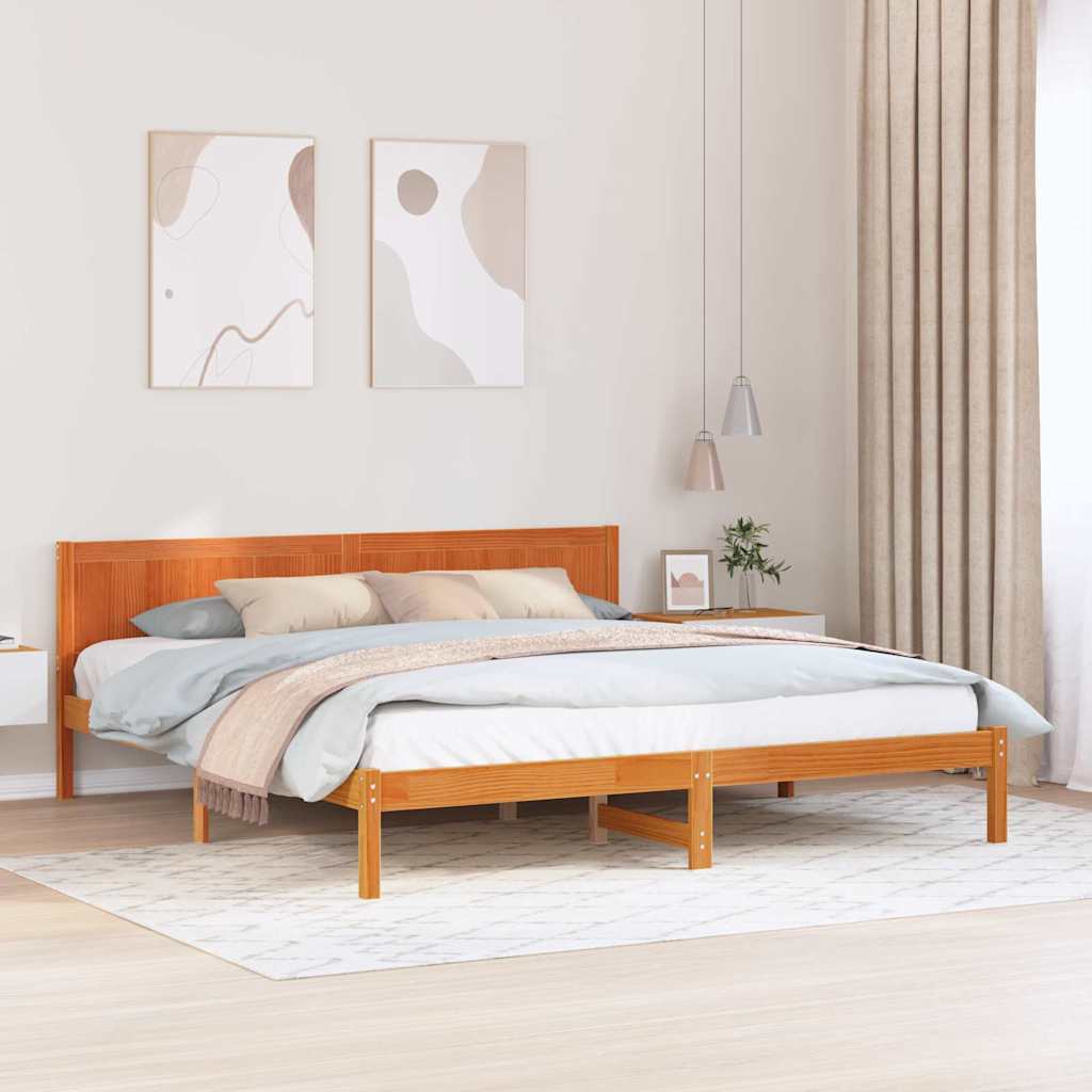 Sengestamme Brun 200 x 200 cm Massivt furutre