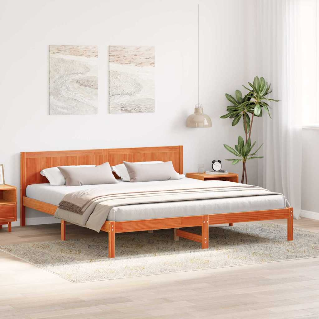 Sengestamme Brun 200 x 200 cm Massivt furutre