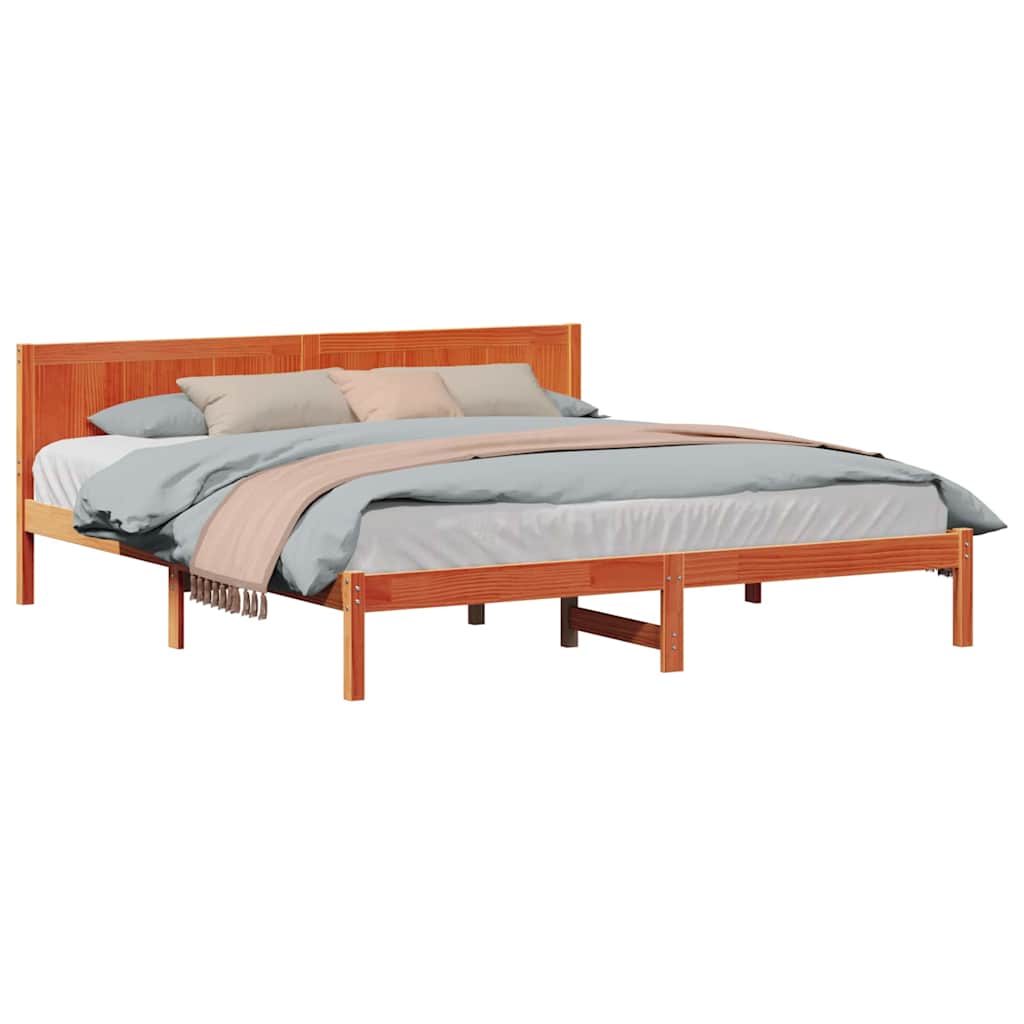 Sengestamme Brun 200 x 200 cm Massivt furutre