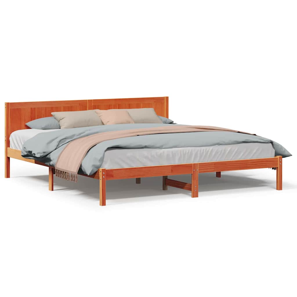 Sengestamme Brun 200 x 200 cm Massivt furutre