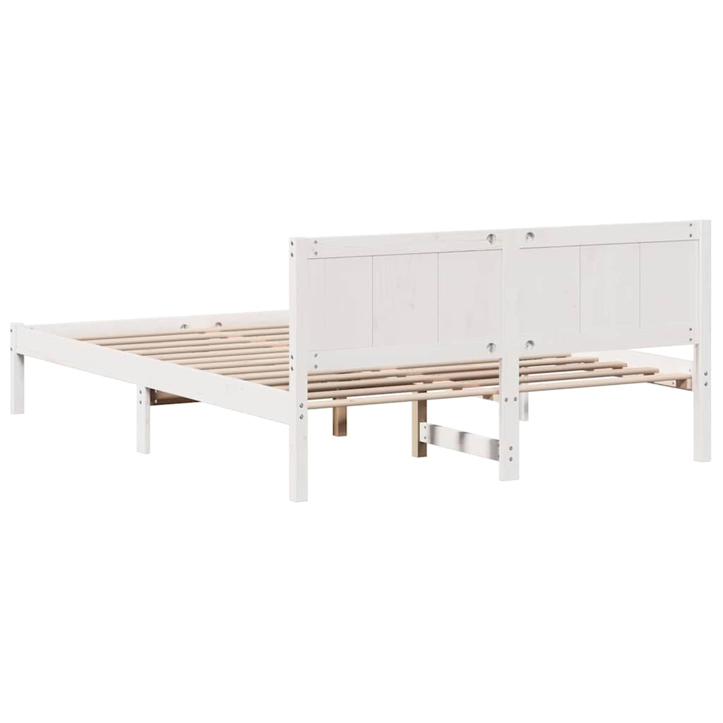 Sengestamme Hvit 160 x 200 cm Massivt furutre