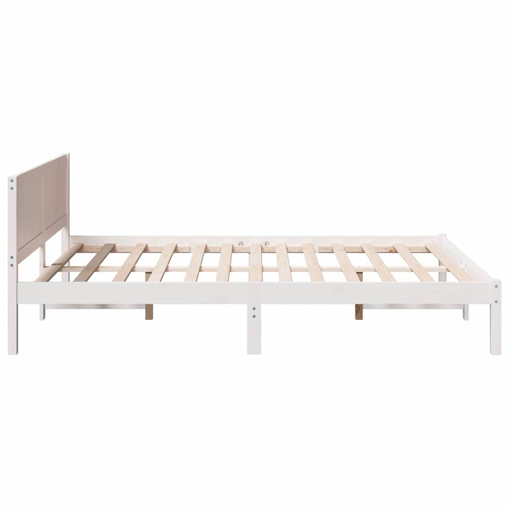 Sengestamme Hvit 160 x 200 cm Massivt furutre