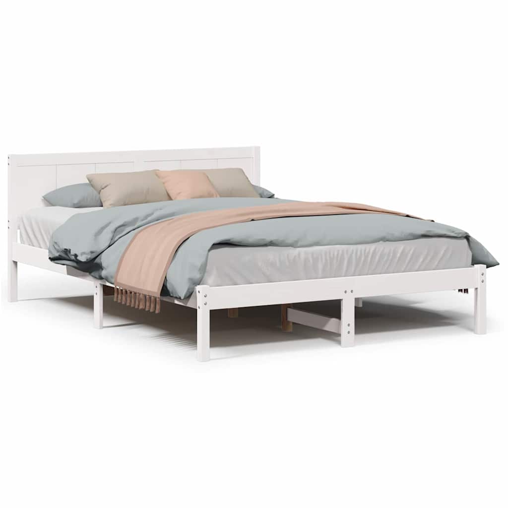 Sengestamme Hvit 160 x 200 cm Massivt furutre