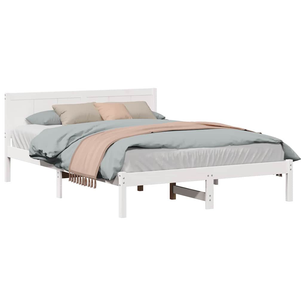 Sengestamme Hvit 150 x 200 cm Massivt furutre