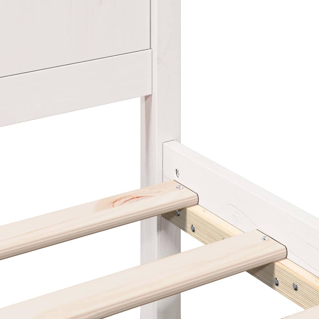 Sengestamme Hvit 140 x 200 cm Massivt furutre