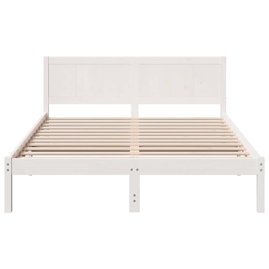 Sengestamme Hvit 140 x 200 cm Massivt furutre