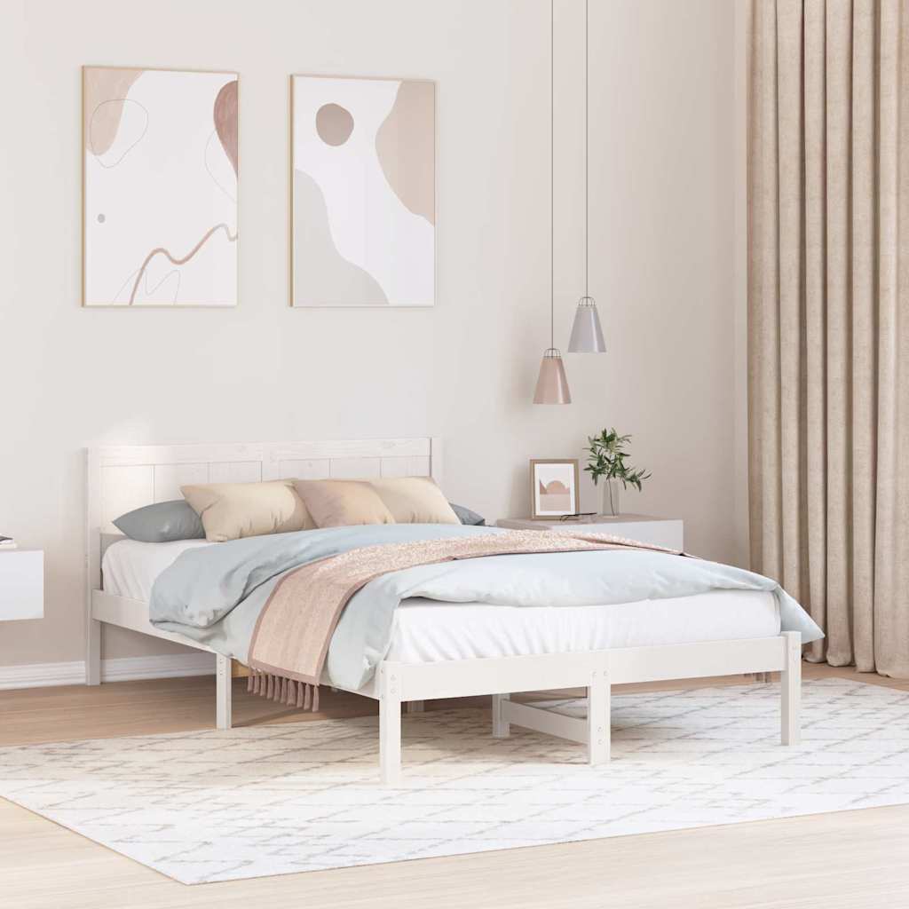 Sengestamme Hvit 120 x 200 cm Massivt furutre