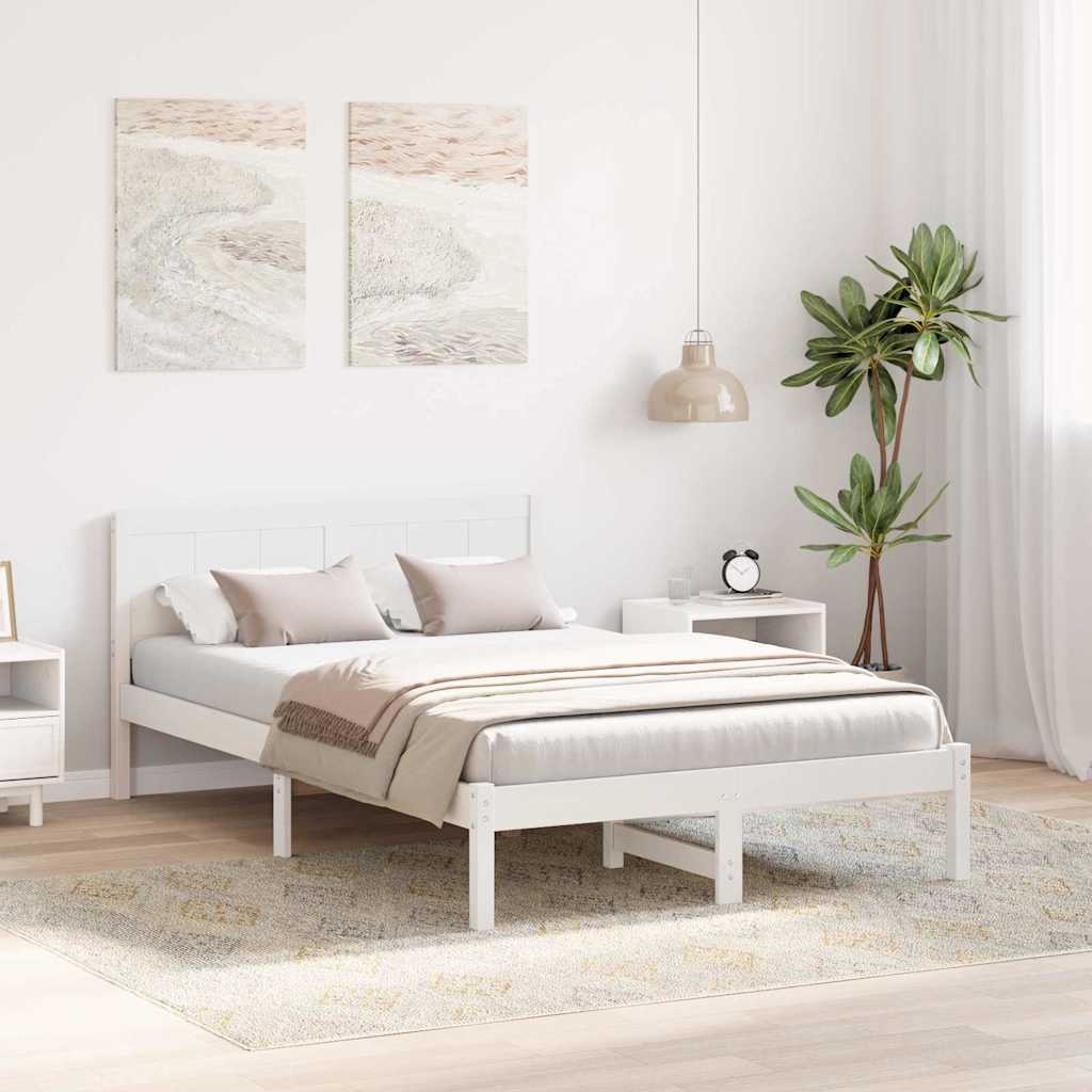 Sengestamme Hvit 120 x 200 cm Massivt furutre