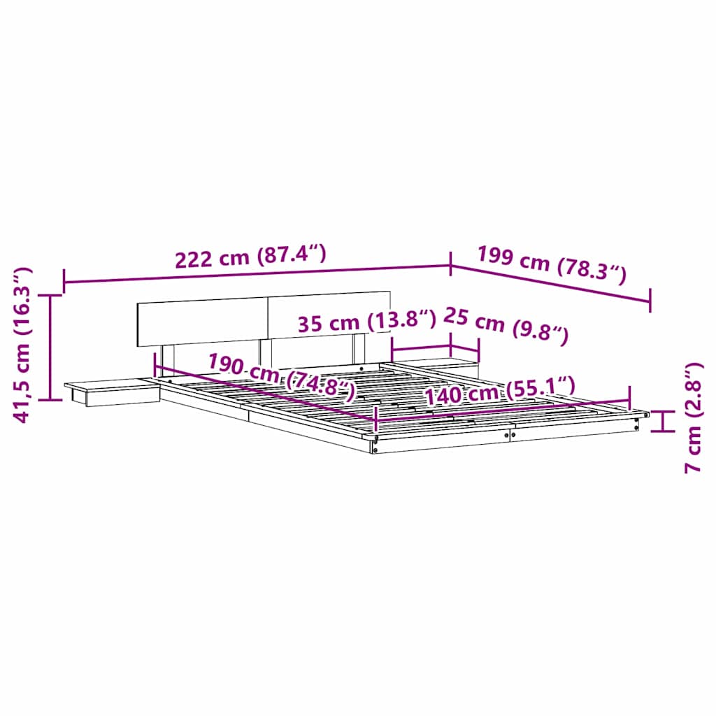 Sengestamme Brun 140 x 190 cm tre