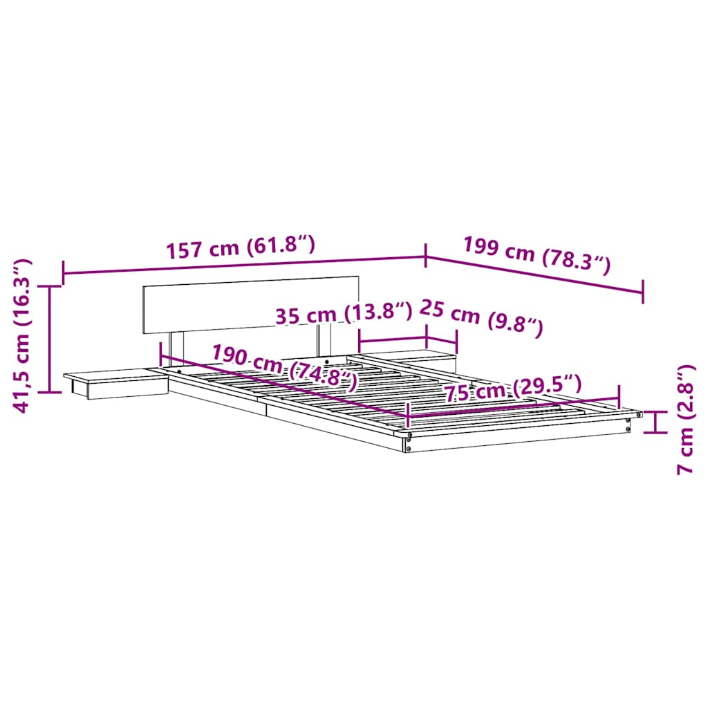 Sengestamme Brun 75 x 190 cm tre