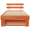 Sengestamme med hodegjerde Voksbrun 90 x 200 cm Heltre furu